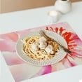 thumbnail image 6 of Pratyus Flowers Linen Placemat Set of 4 Hard Paper Mats for Dining Tables, Kitchen, Restaurants - Heat Resistant & Easy to Clean - Home Decoration 18x12in, 6 of 8