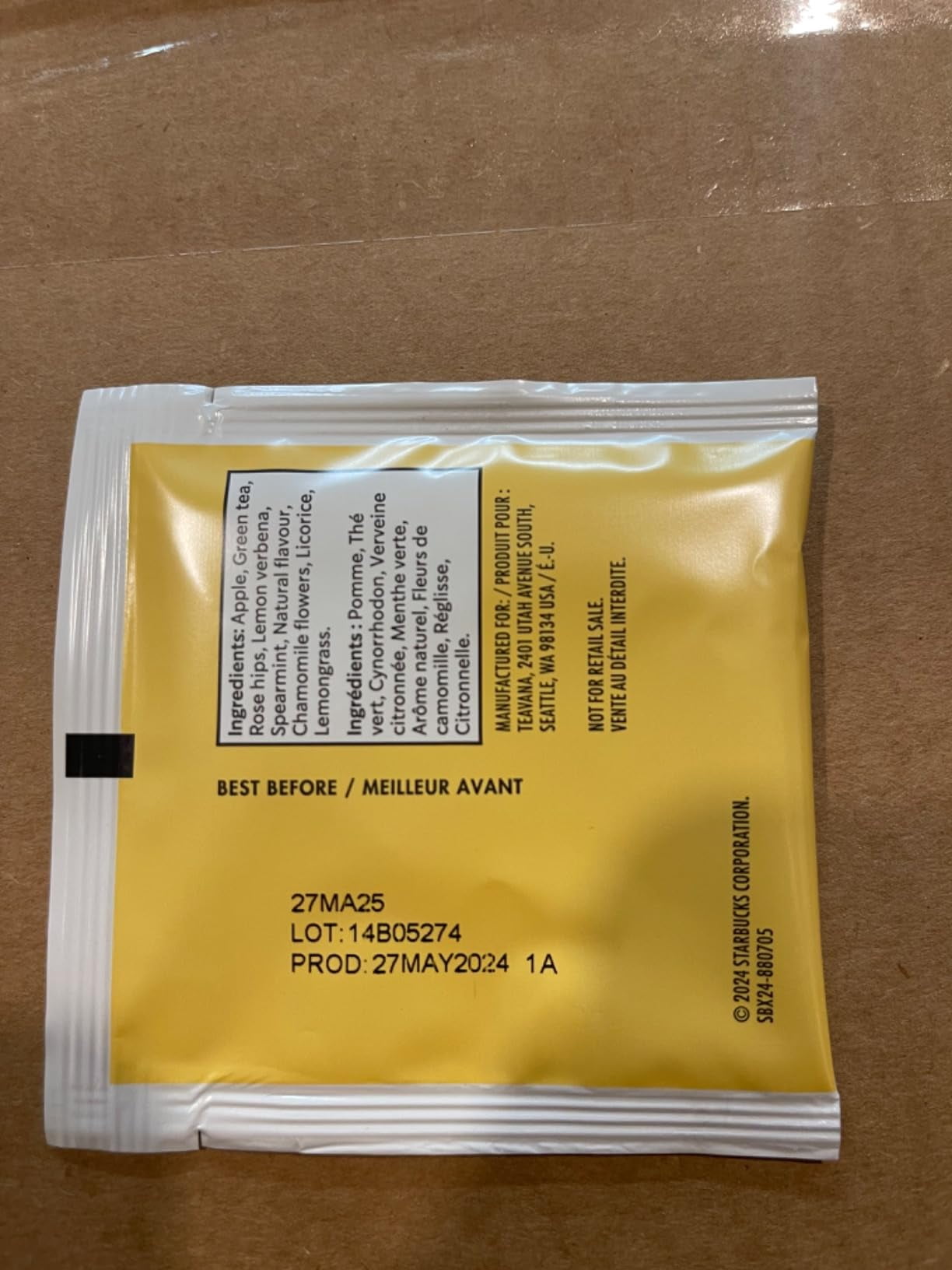 TEAVANA Starbucks Chamomile Mint Blossom Herbal Tea Sachets, 24 Count
