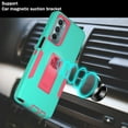 thumbnail image 6 of NIFFPD Moto G Stylus 5G 2022 Case Heavy Duty Shockproof Phone Case for Motorola Moto G Stylus 5G 2022 Support Car Mount Green&Rose Red, 6 of 6