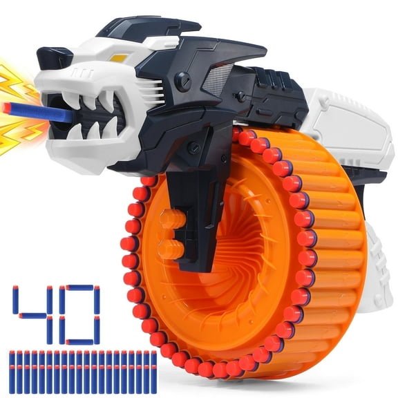 Toiyjofe Lion-Themed Foam Dart Blaster for Boys, 40 Darts Toy Gun for Kids Age 8–12, Outdoor Adventure Blaster Game Toy