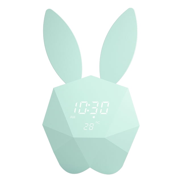 Niños Niños Portátil Fuerte Adsorción Magnética Lindo Conejo De Dibujos Animados Junto A La Cama Led Reloj Despertador Digital Electrónico Minnieouse HA018355-00