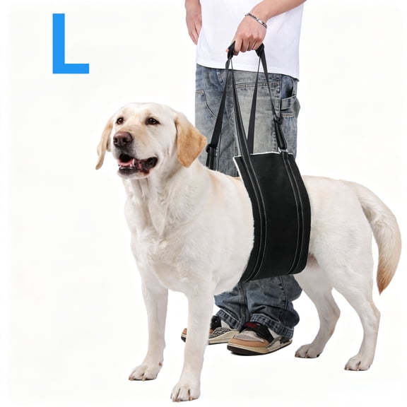 Urieessian Adjustable Dog Lift Harness, Hind Leg Support Sling, Soft Rehabilitation Harness for Senior Injured Dogs, ACL Surgery Recovery, Black & White, Large