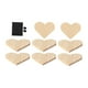 thumbnail image 3 of Paquete de 8 posavasos de madera en blanco sin terminar con almohadillas resistentes al calor y antideslizantes Corazón, 3 of 7