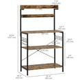 thumbnail image 2 of CoSoTower Kitchen Baker's Rack with Power Outlet, Coffee Bar Station with Adjustable Shelves and Hooks, Rustic Brown, 2 of 7