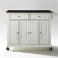 thumbnail image 3 of Pemberly Row Solid Black Granite Top Kitchen Cart in White, 3 of 6