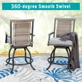 thumbnail image 5 of Sophia & William 2 Piece Outdoor Patio Bar Stools Counter Height Rattan Wicker Bar Stools with Cushion and Wood-like Armrest, 5 of 5