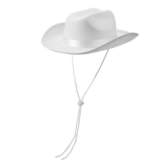 Kids Girls Boys Cowboy Hats Wide Brim Western Cowgirl Hat with Adjustable Strap Felt Fedora Hat Costume Accessories