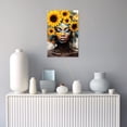 thumbnail image 3 of ZHONGYUTONG African American Wall Art Black Girl Canvas Yellow Sunflower and Black Woman Painting Picture for Bedroom Decor Framed (12.00" x 18.00"), 3 of 5