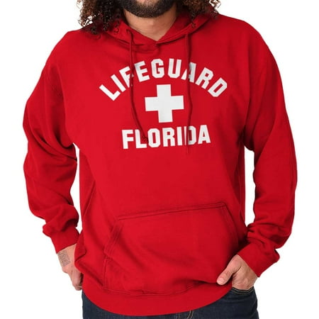 Bench Hoody - Brisco Brands Beach Lifeguard On Duty Florida Pullover Hoodie Sweatshirt
