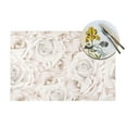 thumbnail image 4 of LNWH Retro Rose White Pattern Placemats, 1 PCS Heat Resistant Washable PVC Table Mats, 18"x12", 4 of 6