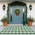 thumbnail image 3 of Hand Woven Decorative Doormat for Outdoor Front Door Layered Green White Holiday Rug Year Round Welcome Mat, 3 of 3