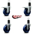 thumbnail image 2 of 4 Inch Solid Poly Swivel 1-5/8 Inch Expanding Stem Caster Set 2 Brakes, 2 of 2