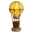 thumbnail image 2 of Hot Air Balloon Table Lamp Woven Rattan Shade LED Night Light Bedside Ambient Lighting Decorative Light 1-Pack, 2 of 9