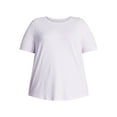 thumbnail image 3 of Terra & Sky Women's Plus Size Crewneck Tee with Short Sleeves, Sizes 0X-5X, 3 of 5