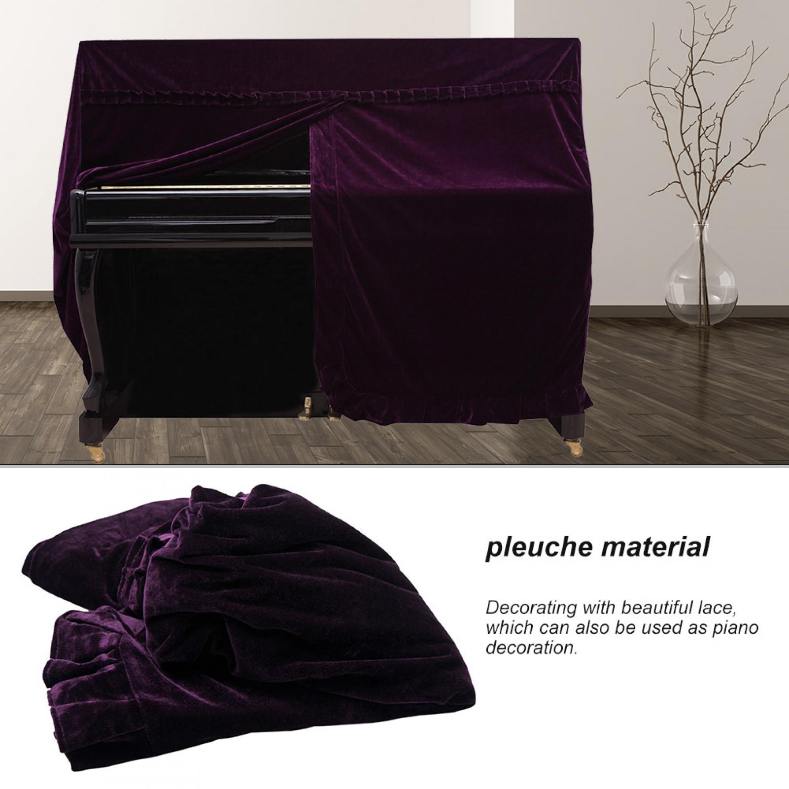 EBTOOLS Piano Cover,5Colors Fashionable Pleuche Upright Full Piano Dust Cover Instruments