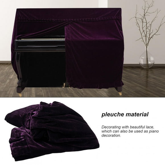 Keenso Piano Dust Cover, High Quality Pleuche Material Durable Soft Convenient To Clean Upright Piano Cover, Breathable For Piano Instrument Lovers