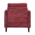 thumbnail image 7 of Accent Chair Armchair, Modern Chenille Upholstered Lounge Chair with Rubber Wood Legs and High Back Comfy Single Sofa Chair for Living Room Bedroom Office, Wine Red, 7 of 7