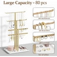 thumbnail image 2 of NIFFGAFF Jewelry Stand Holder Organizer, Display Rack for Necklaces, Earrings and Rings, Gold, 2 of 7