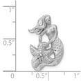 thumbnail image 4 of 14k White Gold Satin and Diamond-Cut Mermaid Slide, 4 of 4