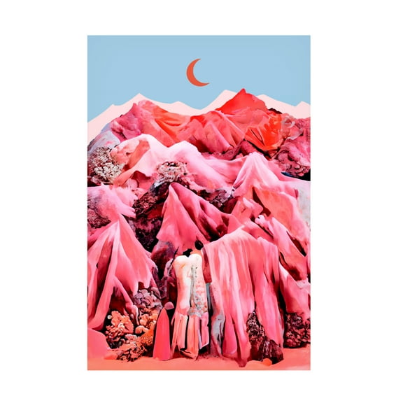 Canvas Wall Art - Treechild 'Textile Mountains' Wall Art for Living Room, Bedroom, or Office D?cor by Trademark Fine Art - 12 x 19 Inches