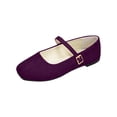 thumbnail image 2 of BRGZLK Womens Chelsea Shoes Fashionable Casual Flat Bottomed Pointed Shoes Plus Size Solid Color Cute Patent Leather Slip On Evening Dress Work Shoes Purple 7.5, 2 of 5