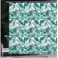 thumbnail image 4 of Ambesonne Hawaii Shower Curtain, Tropic Botanical Bloom Art, 69"Wx75"L, Teal Seafoam, 4 of 5