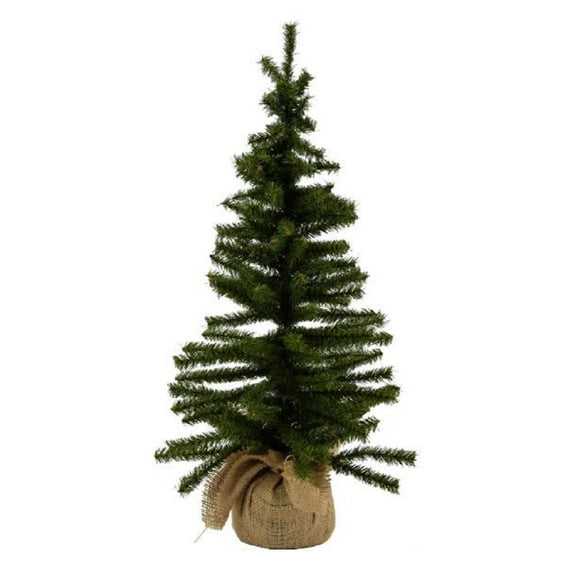 Tremont Floral Mini Green Canadian Christmas Tree 108 Tips 15 Inch Burlap Base