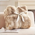 thumbnail image 3 of ROSEKIND Ultra Soft Cozy Faux Fur Throw Blanket, Fuzzy Plush Thick Bubble Blanket, 3 of 7