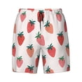 thumbnail image 4 of Lsque Mens Swim Trunks Hand Drawn Strawberry Pattern - Bathing Suit Compression Liner - Beach Swim Shorts Swimwear - (S-3XL) - Stretch Quick Dry -3X-Large, 4 of 9