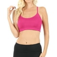 thumbnail image 1 of Zenana Women & Plus Cross Back Padded Seamless Bralette Sports Bras with Adjustable Strap, 1 of 3