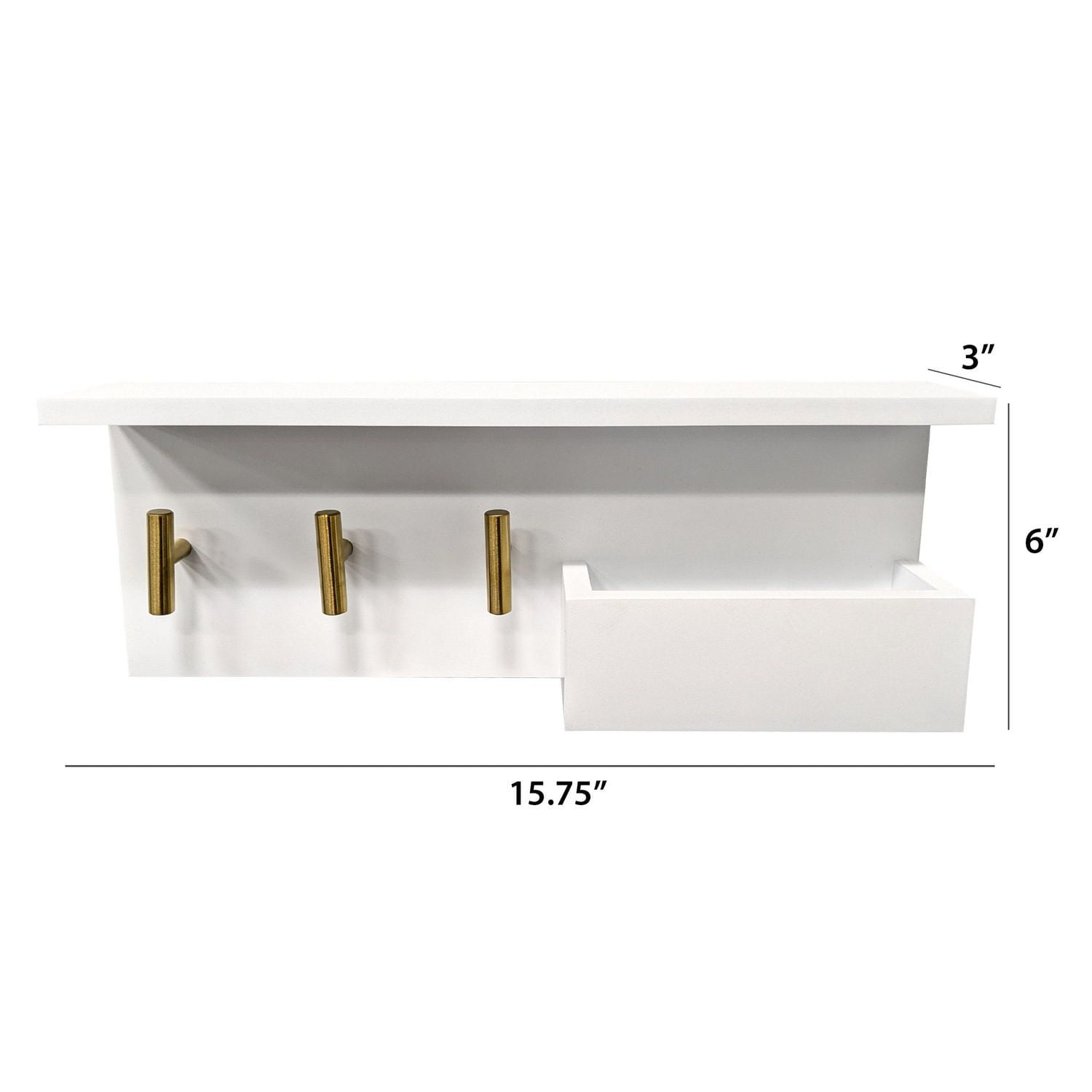 Hometrends 16" White Shelf Wall Organizer