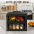 thumbnail image 3 of BGTREND Double Layer Bamboo Bread Box for Kitchen Countertop, Spacious Wooden Corner Bread Storage Container, Under Cabinet Organizer (Black, Medium), 3 of 7