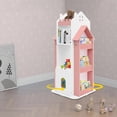 thumbnail image 4 of 16" × 37" Rotating Children's Bookshelf Floor Standing Bookshelf, Floor Standing Bookcase Storage Rack for Home Child's Bedroom (Pink), 4 of 9