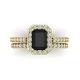thumbnail image 2 of Clara Pucci 14K Yellow Gold 2.16 Natural Onyx Engraveable Engagement Ring + Wedding Band Set, 2 of 7