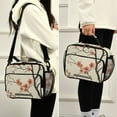thumbnail image 5 of FORMRS Student Insulated Lunch Bag with Shoulder Strap Reusable Cooler Box for School, Light Red Flowers, 5 of 9