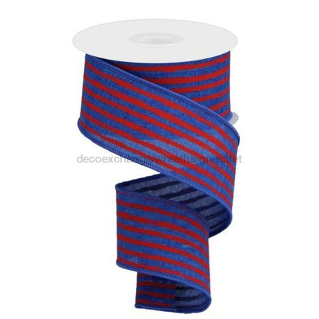 2.5"X10Yd Irregular Stripes On Royal Royal Blue/Red RGA1382C9