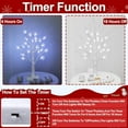thumbnail image 3 of Tabletop Christmas Tree, 2 Pack Lighted Birches Tree Small Christmas Tree, Prelit 48 Snowflake White Lights Timer, Battery Operated Adjustable Branches Xmas Decor Home Indoor Mantel 18 inch White, 3 of 5