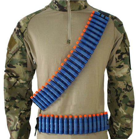 Soft Bullets Belt Shoulder Hand Strap Clip Ammo Bullets Storage for Gun Toy Strap / belt (24 storage shells + 1 adjustment (Best Gun Belt Reviews)