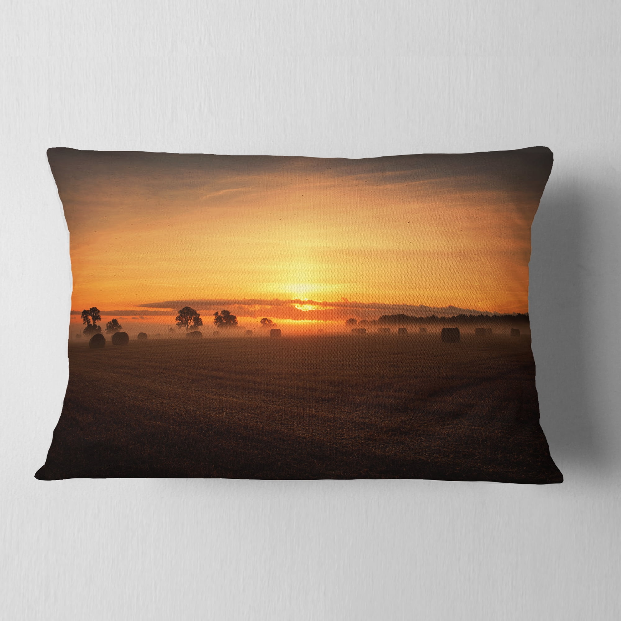 Designart 12" x 20" Multi-color Polyester Throw Pillow