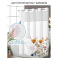 thumbnail image 4 of No Hook Cloth Fabric Shower Curtain with Snap in Liner, Spring Floral Waterproof Shower Curtains Set with See Through Top Window, Colorful Flowers Pastoral Elegant Bath Curtains Shower 72"x84", 4 of 6