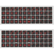 Universal RED English Keyboard Stickers - 2 PCS - Replacement Ergonomic Cyrillic None Transparent PC Large RED