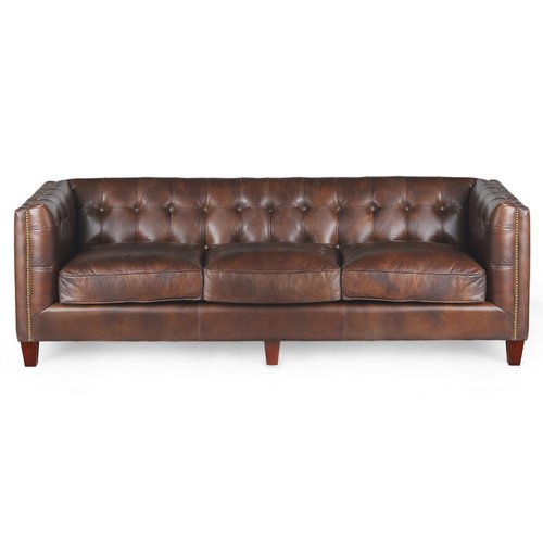 Capetown Sofa Cigar Brown Leather Walmart Com