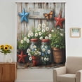 thumbnail image 3 of Daisy Flower Sheer Curtains 54 Inches Long, Retro Western Red Blue Stars Butterfly Wood Light Filering Curtains, Breathable Simi Curtain Privacy Drapes for Kitchen Bathroom Small Window Treatment, 3 of 9