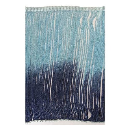 Tie-Dye Ombre Multicolor Chainette Thread Yarn Tonal Loop Fringe- 7 Long -Sewing Quilting Renaissance Dance Hawaiian Costumes Outfit Drapery -Hand Dyed- Light Blue Shades Dark Blue- 1 Yard