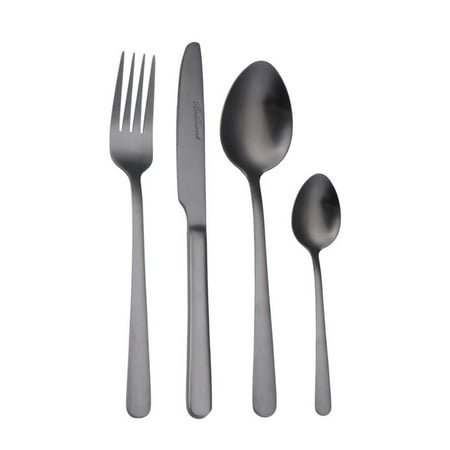 

Oslo Stainless Steel Black Flatware Cutlery Set for 4 16 Pieces