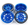 thumbnail image 4 of RCLIONS 4PCS 2.2inch Beadlock Wheels 35mm RC 2.2 Aluminum Rims for AXIAL Wraith RR10 90048/90018 TRX4 1/10th RC Crawler Truck Car (Blue), 4 of 15
