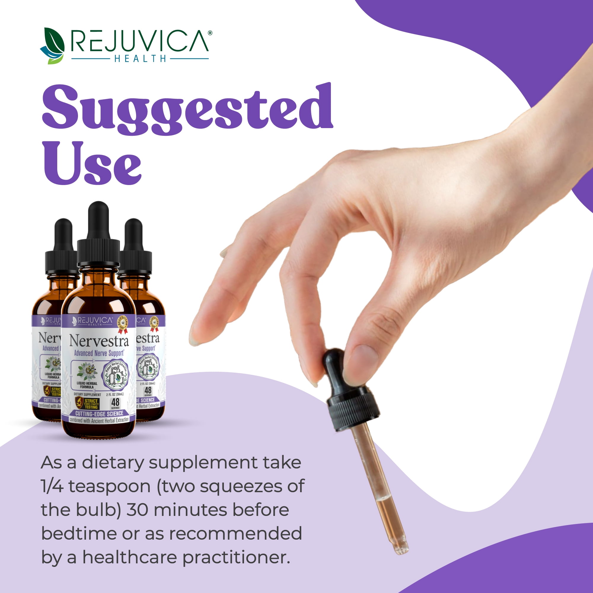 Rejuvica Health Nervestra 2 fl oz - Nerve Health Support Supplement - Contains Alpha Lipoic Acid