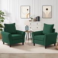 thumbnail image 4 of Pingliang Home Linen Fabric Accent Chairs, Mid Century Modern Armchair, Upholstered Comfy Single Sofa 1 Seat Sofa for Living Room, Apartment, Bedroom,Small Space Studio Office,Green, 4 of 11