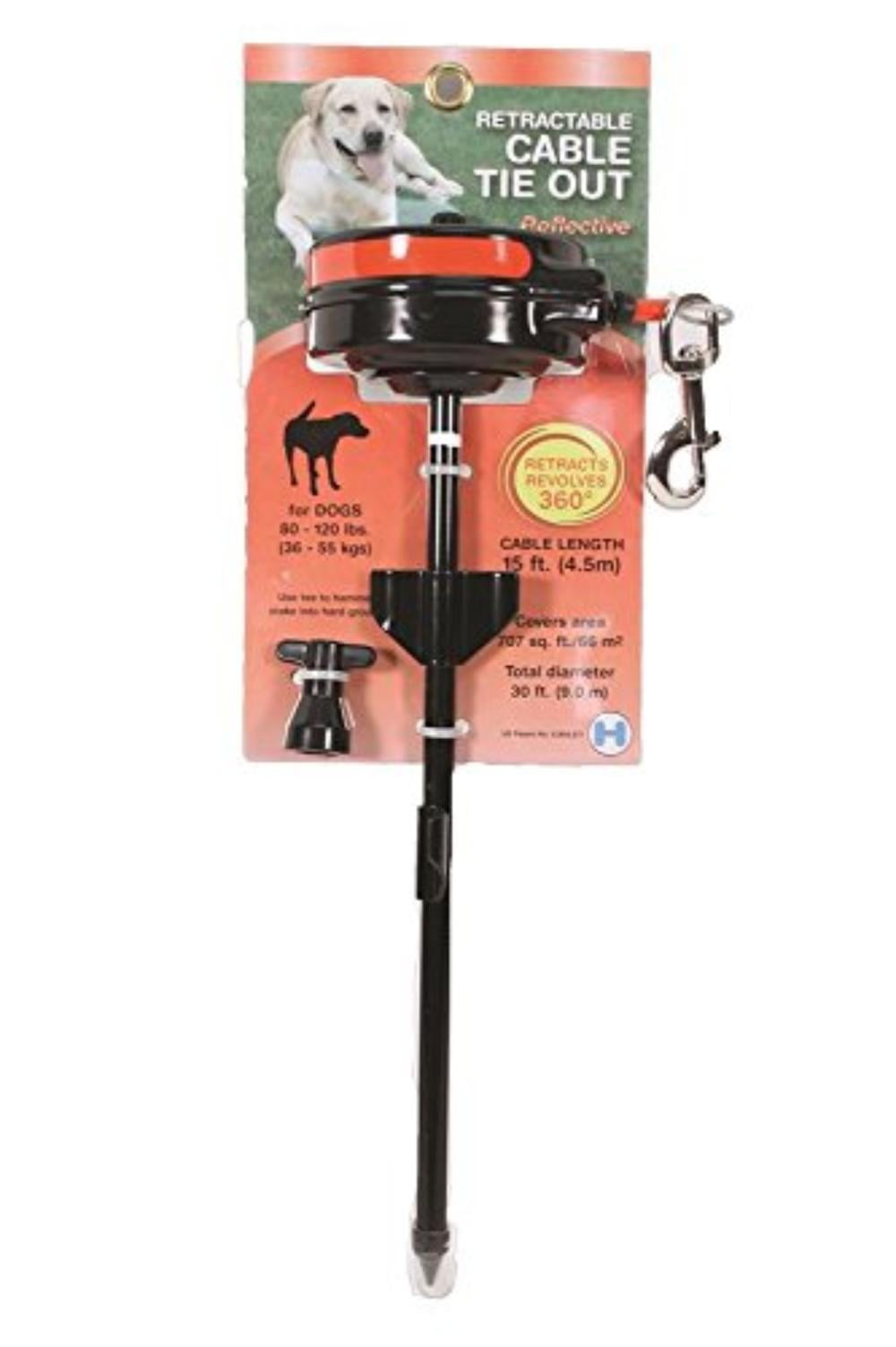 retractable cable dog tie out