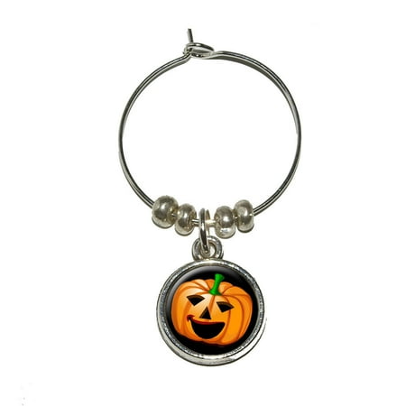 

Jack-o-lantern - Pumpkin - Halloween Wine Glass Charm